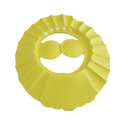 Casquette de protection de douche pour bébé - jaune avec oreillette