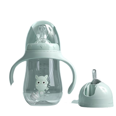 Biberon évolutif (biberon, gourde, gobelet) - vert 240ml - double tête