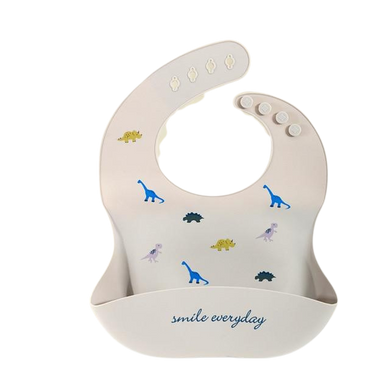 Bavoir Impermeable - dinosaure kaki