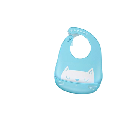 Bavoir imperméable pour bébé - chat bleu