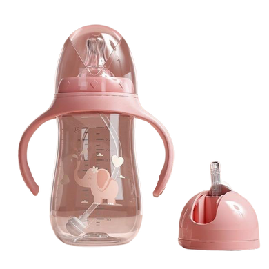 Biberon évolutif (biberon, gourde, gobelet) - rose 300ml - double tête