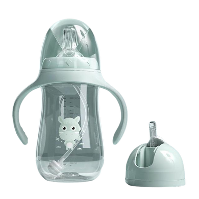 Biberon évolutif (biberon, gourde, gobelet) - vert 300ml - double tête