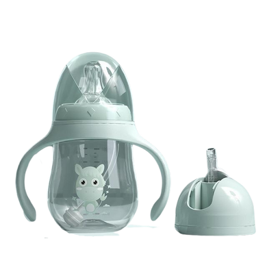 Biberon évolutif (biberon, gourde, gobelet) - vert 180ml - double tête