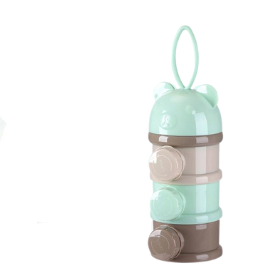 Boîte de stockage lait en poudre - vert 3 étages bouchons latérales