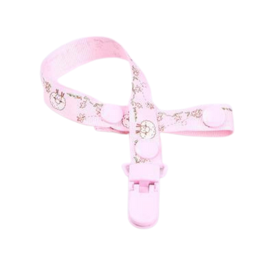 Attache-tétine ruban ajustable pour bébé - rose mouton