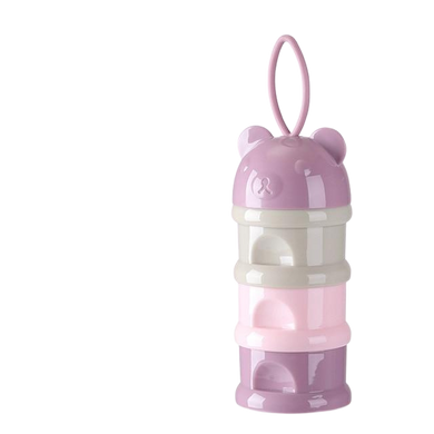 Boîte de stockage lait en poudre - violet 3 étages