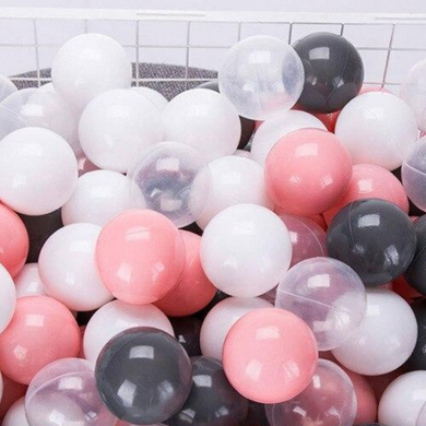 Ballons pour tapis d'éveil ou d'activité - rose blanc gris transparent