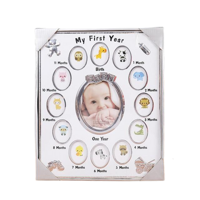 Cadre Photo 12 vues miniatures, 1 grande vue - blanc