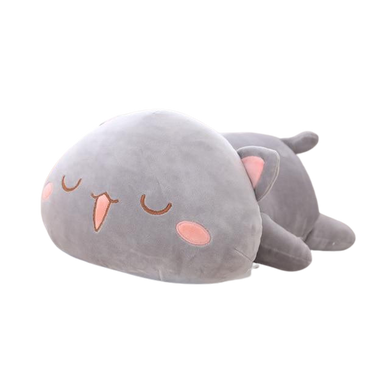 Peluche Chat - gris yeux fermés