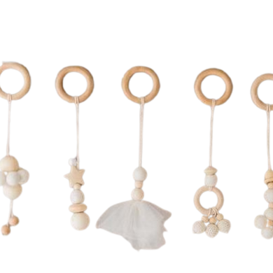 Crochets en bois pour bébé - blanc