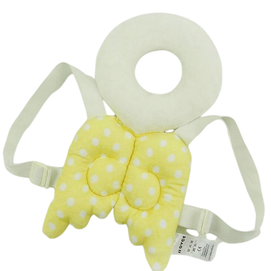 Coussin de protection de la tête pour bébé - aile d'ange jaune