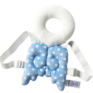 Coussin de protection de la tête pour bébé - aile d'ange bleue