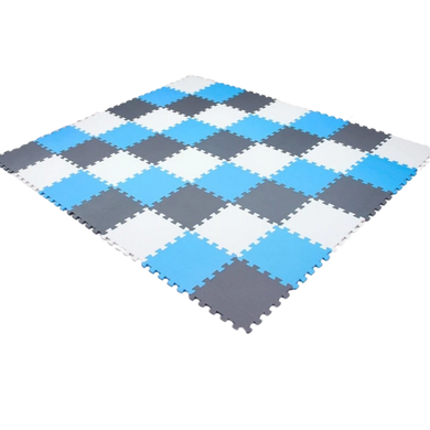 Puzzle Tapis Mousse Bébé - gris bleu blanc