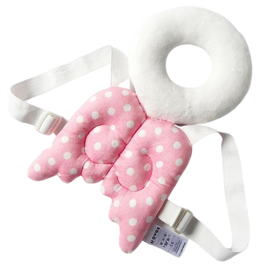 Coussin de protection de la tête pour bébé - aile d'ange rose