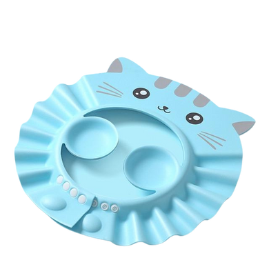 Chapeau de Douche pour Bébé - chat bleu