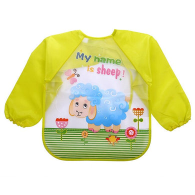 Bavoir imperméable à manches longues - petit mouton jaune