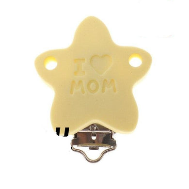 Attache-tétine - 10 pcs jaune étoiles 