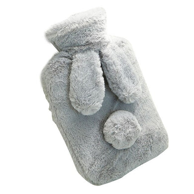 Bouillote peluche lapin - gris foncé