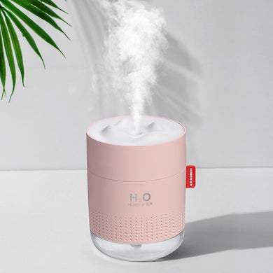Humidificateur et diffuseur d'huiles essentielles à ultrasons blanc de 500ML - USB - rose seul