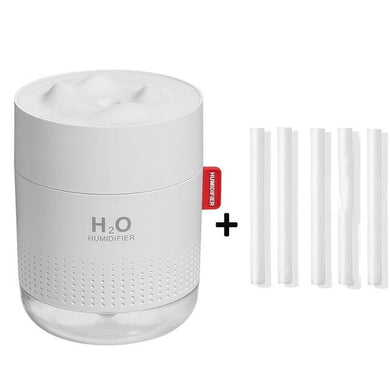 Humidificateur et diffuseur d'huiles essentielles à ultrasons blanc de 500ML - USB - blanc + 5 tiges en coton