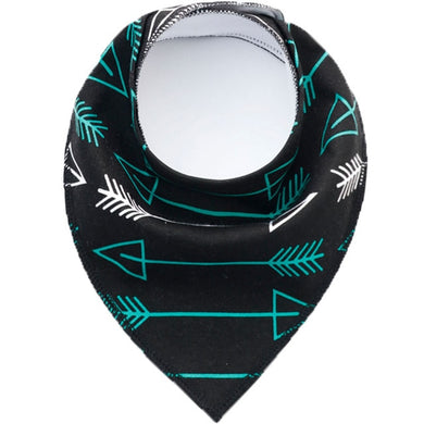 Bavoir bandana en tissu - noir flèches