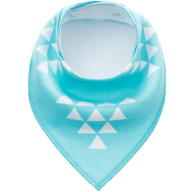 Bavoir bandana en tissu - bleu triangles