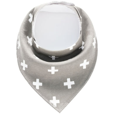 Bavoir bandana en tissu - gris plus