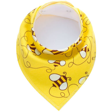 Bavoir bandana en tissu - jaune abeille