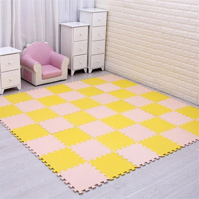 Puzzle Tapis Mousse Bébé - jaune et beige