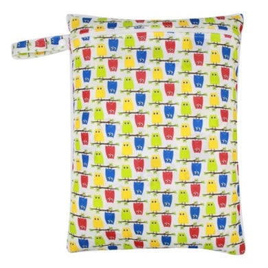 Sac à couches imperméable et lavable 30 x 40cm - hiboux