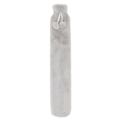 Bouillotte longue avec housse en polaire douce - vert clair