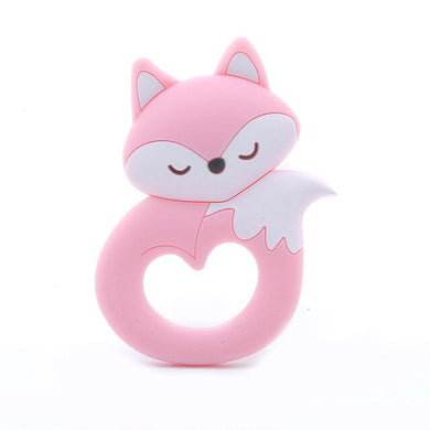 Anneau de dentition bébé - renard rose