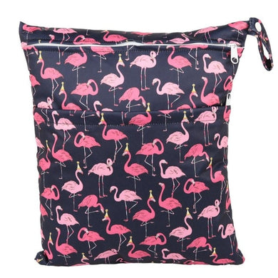 Sac imperméable pour couche-culotte 36x 29cm - flamants roses