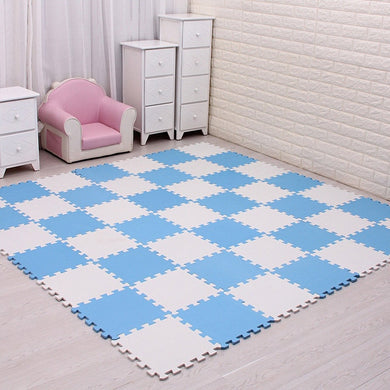 Puzzle Tapis en mousse pour bébé - blanc bleu