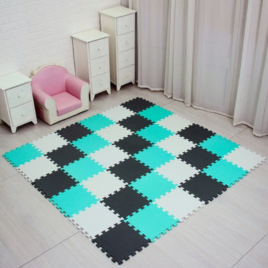 Puzzle Tapis en mousse pour bébé - vert noir blanc