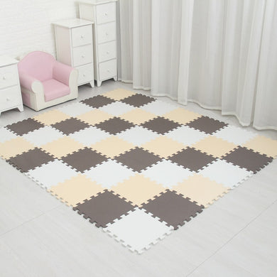 Puzzle Tapis Mousse Bebe - beige blanc café
