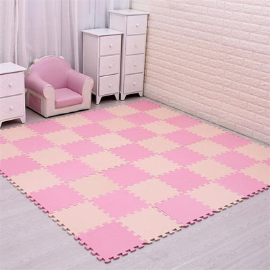 Puzzle Tapis en mousse pour bébé - rose et beige