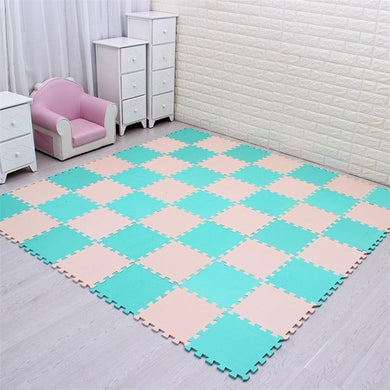 Puzzle Tapis en mousse pour bébé - vert et beige