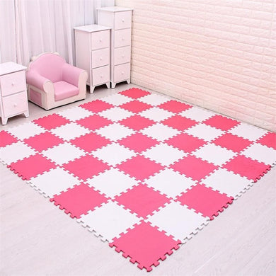 Puzzle Tapis en mousse pour bébé - rose et blanc