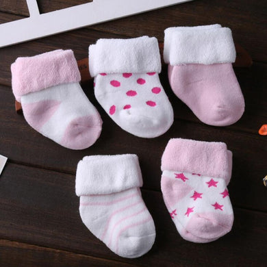 Lot de 5 Paire Chaussettes Coton - 5 paires rose