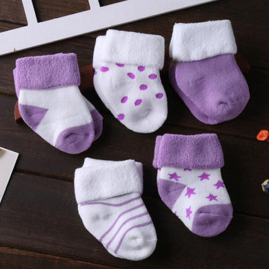 Lot de 5 Paire Chaussettes Coton - 5 paires violet