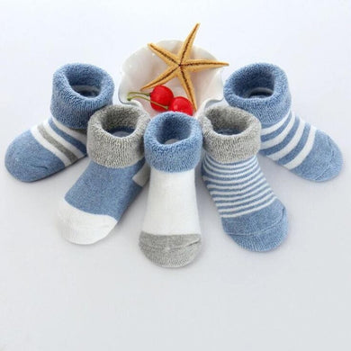 Lot de 5 Paire Chaussettes Coton - 5 paires bleu foncé