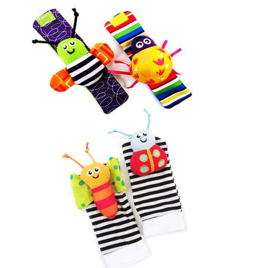 Lot chaussettes et poignet hochet 0-12 mois - 4pcs abeille