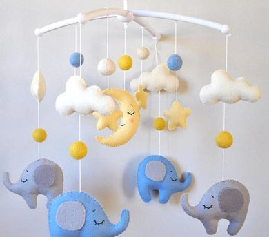 Elément mobile berceau - hochet nuage éléphant