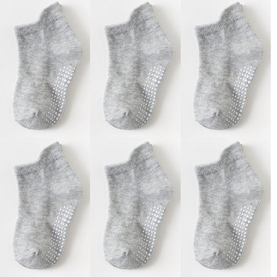 Lot de 6 pairs de chaussette Antiderapante pour bébé - gris unisexe