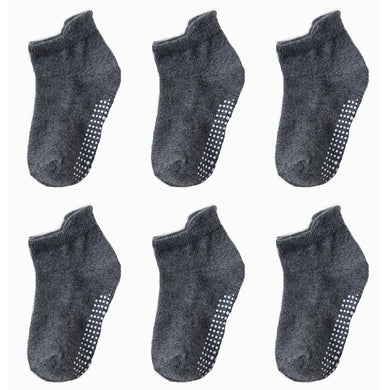 Lot de 6 pairs de chaussette Antiderapante pour bébé - gris unisexe