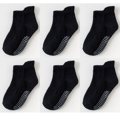 Lot de 6 pairs de chaussette Antiderapante pour bébé - noir unisexe