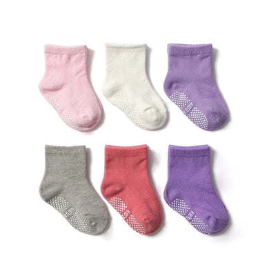 Lot de 6 pairs de chaussette Antiderapante pour bébé - uni fille