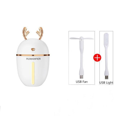 Humidificateur d'air et diffuseur d'huiles essentielles - blanc 3 en 1