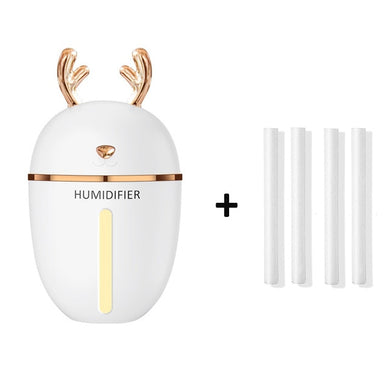 Humidificateur d'air et diffuseur d'huiles essentielles - blanc et 4 filtres